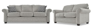 Duffield Sofa and Loveseat Set - Sutton Smoke