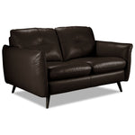 Carlino Leather Loveseat - Chocolate