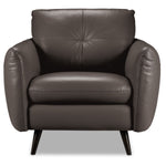 Carlino Leather Chair - Grey