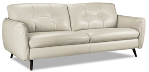Carlino Leather Sofa - Silver