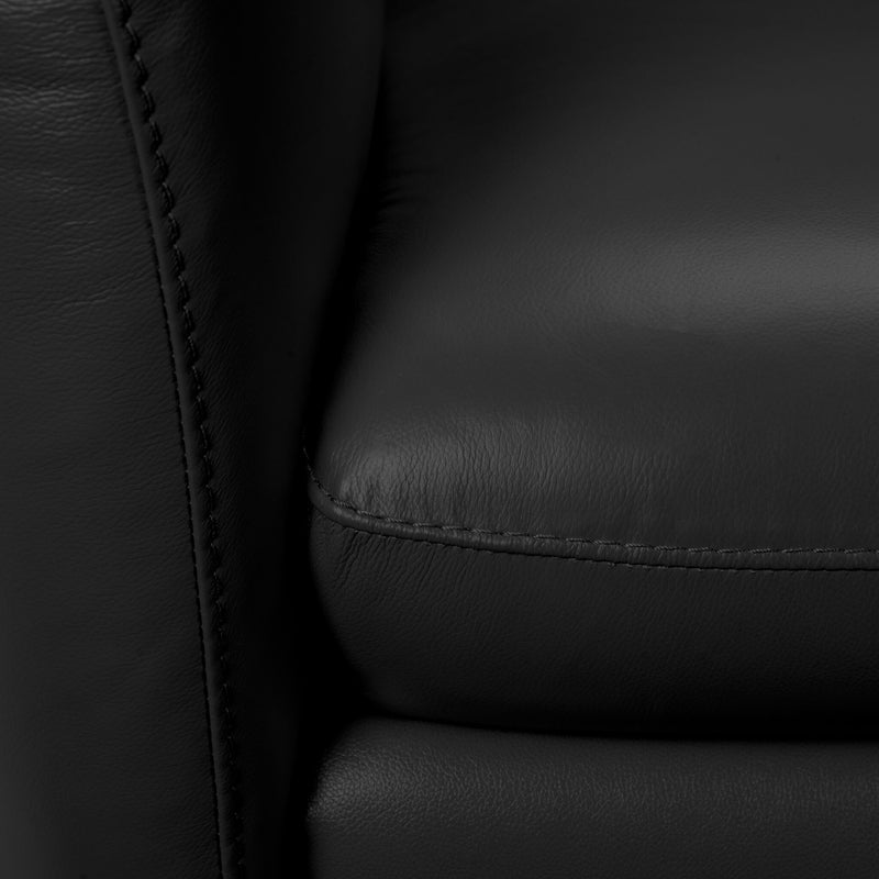 Carlino Leather Loveseat Black Leon's