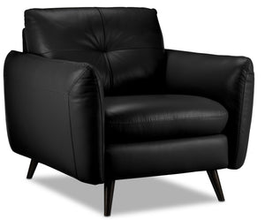 Carlino Leather Chair - Black