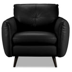 Carlino Leather Chair - Black