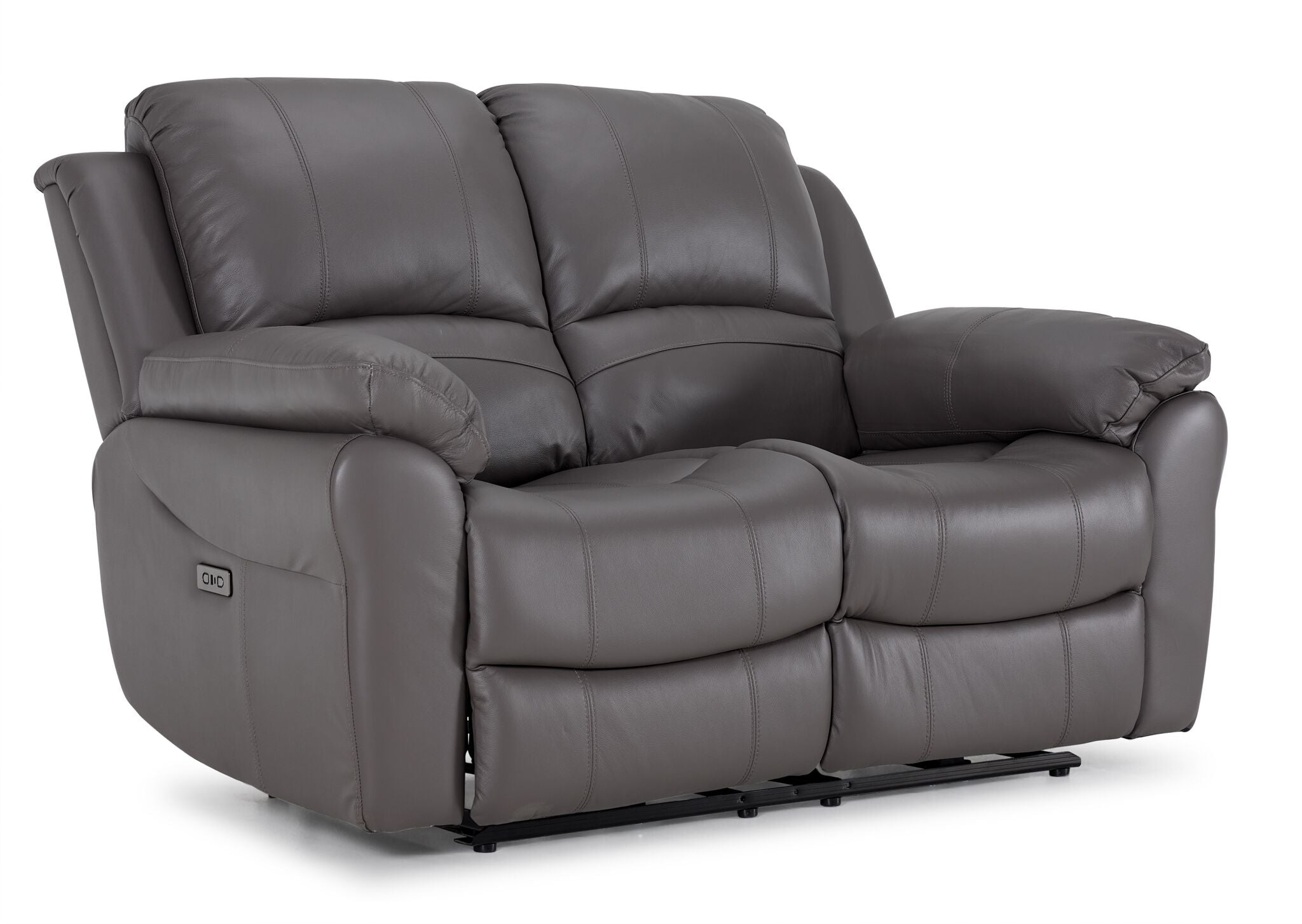 Alba Leather Power Reclining Sofa and Loveseat Set - Grey