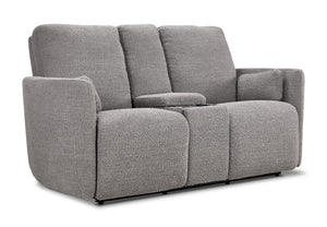 Alexis Power Reclining Loveseat with Console - Grey