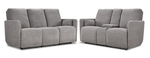 Alexis Power Reclining Sofa and Loveseat Set - Grey