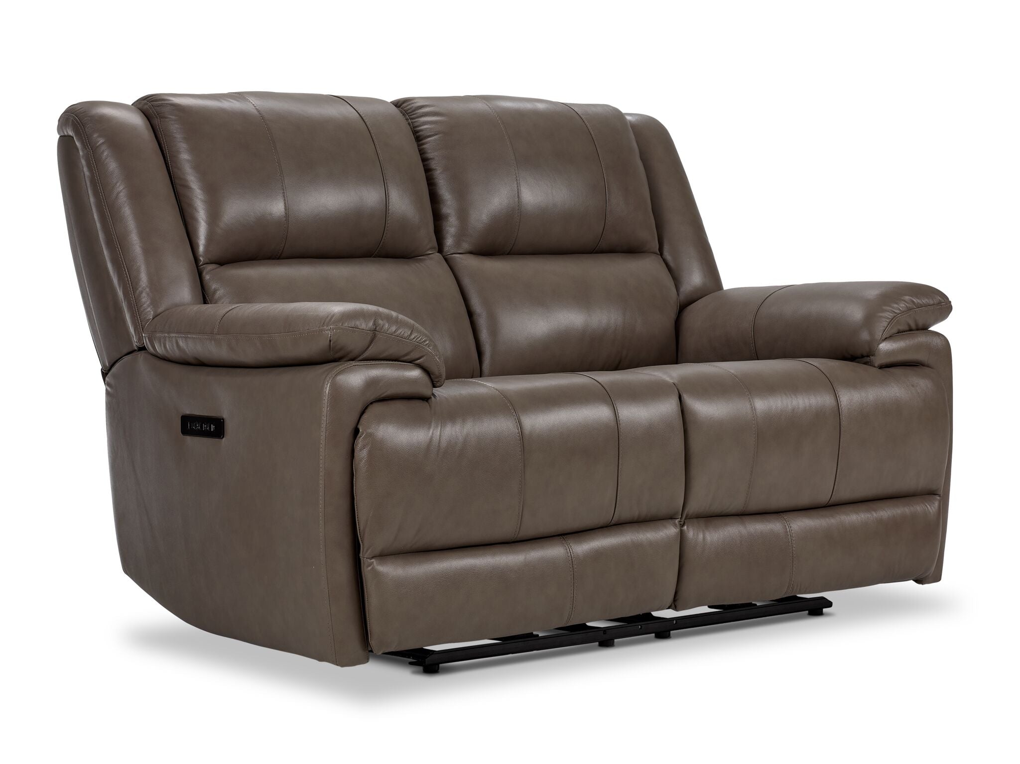Allie Leather Dual Power Reclining Loveseat - Mocha
