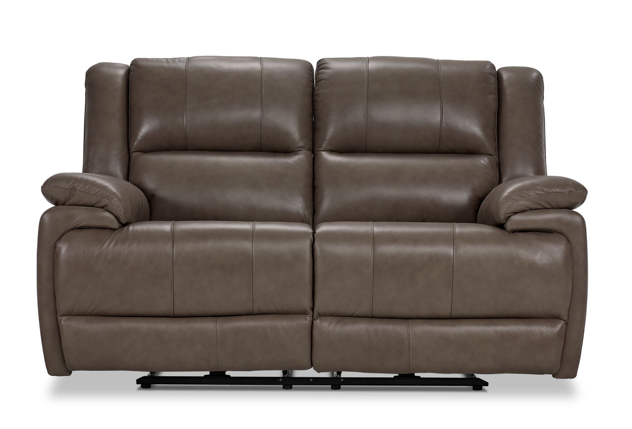 Allie Leather Dual Power Reclining Loveseat - Mocha