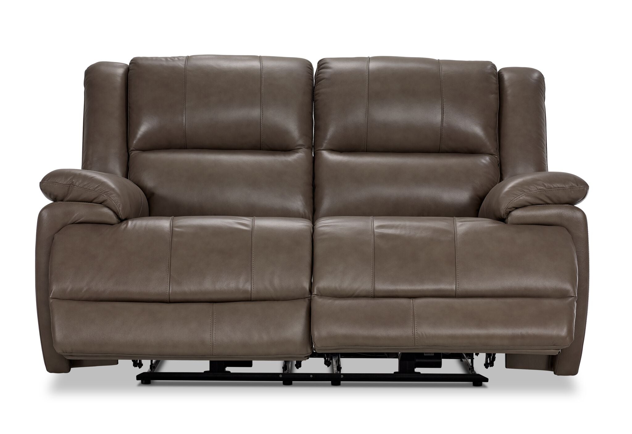 Allie Leather Dual Power Reclining Loveseat - Mocha