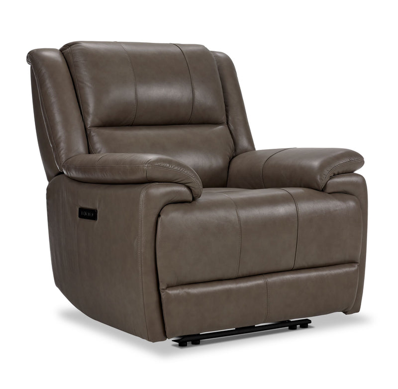 Allie Leather Dual Power Recliner - Mocha | Leon's