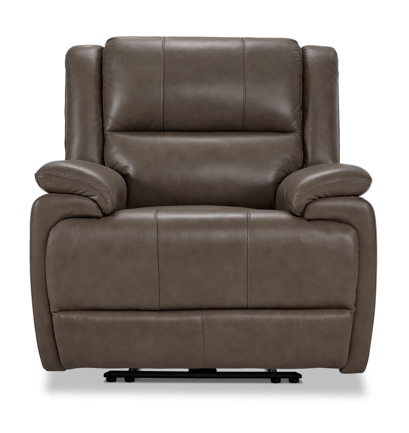 Allie Leather Dual Power Recliner - Mocha | Leon's