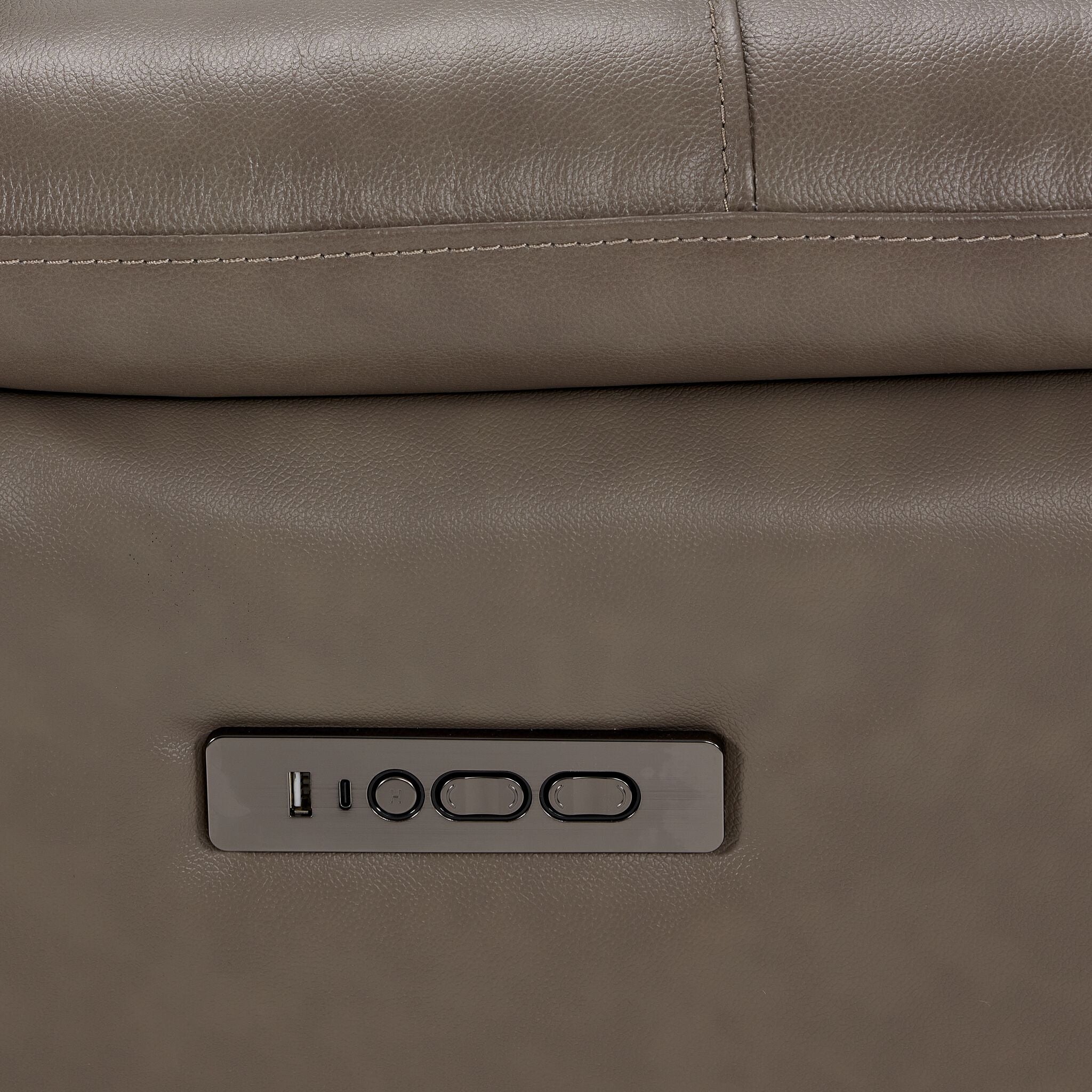 Allie Leather Dual Power Reclining Loveseat - Mocha