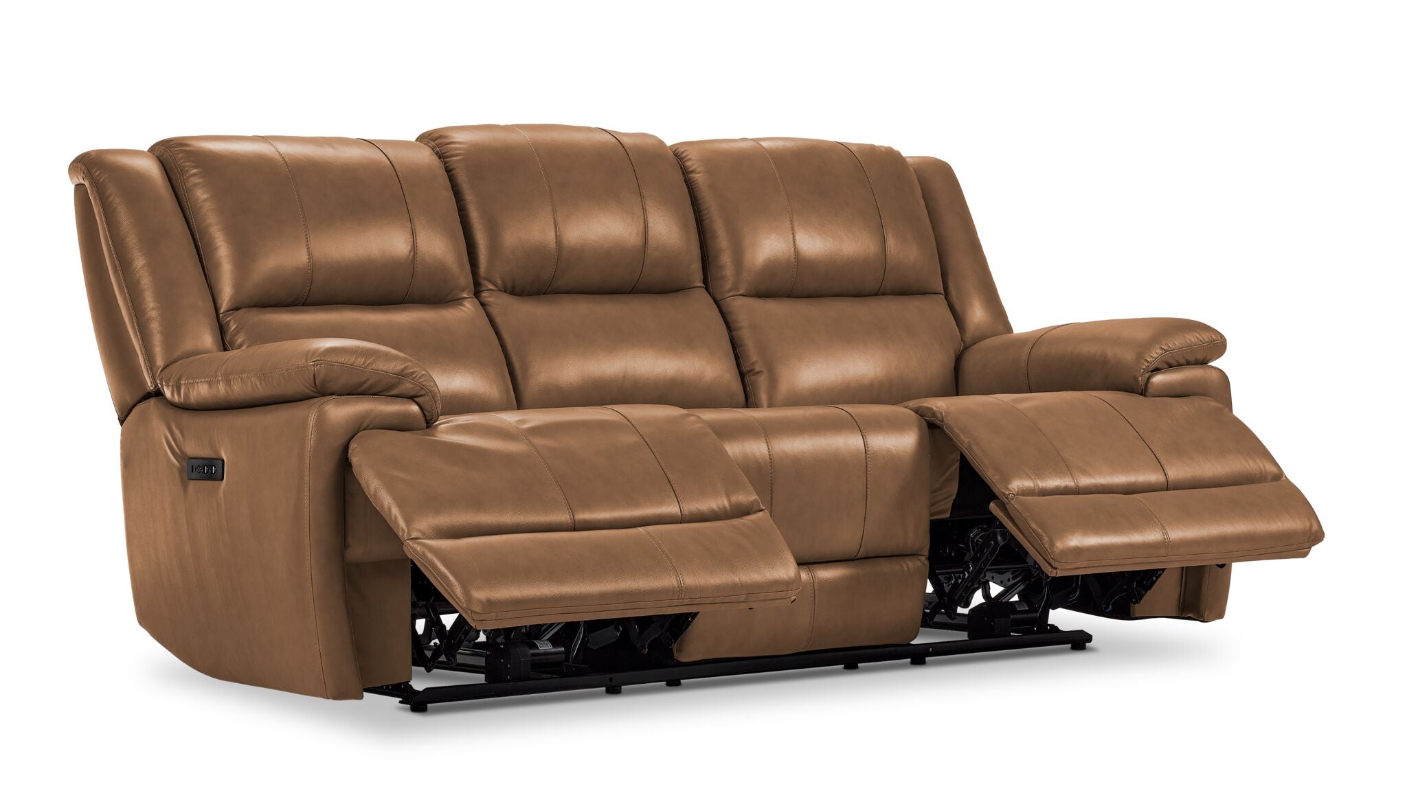 Allie Leather Dual Power Reclining Sofa - Canyon