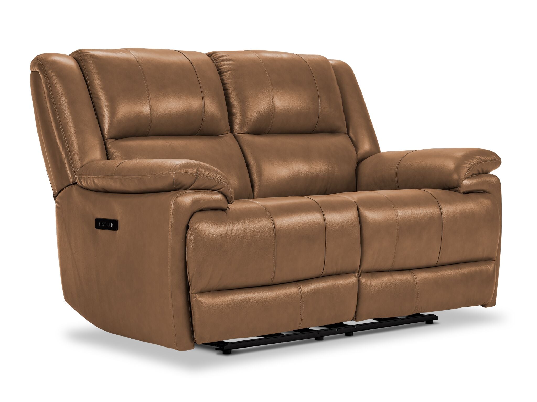 Allie Leather Dual Power Reclining Loveseat - Canyon