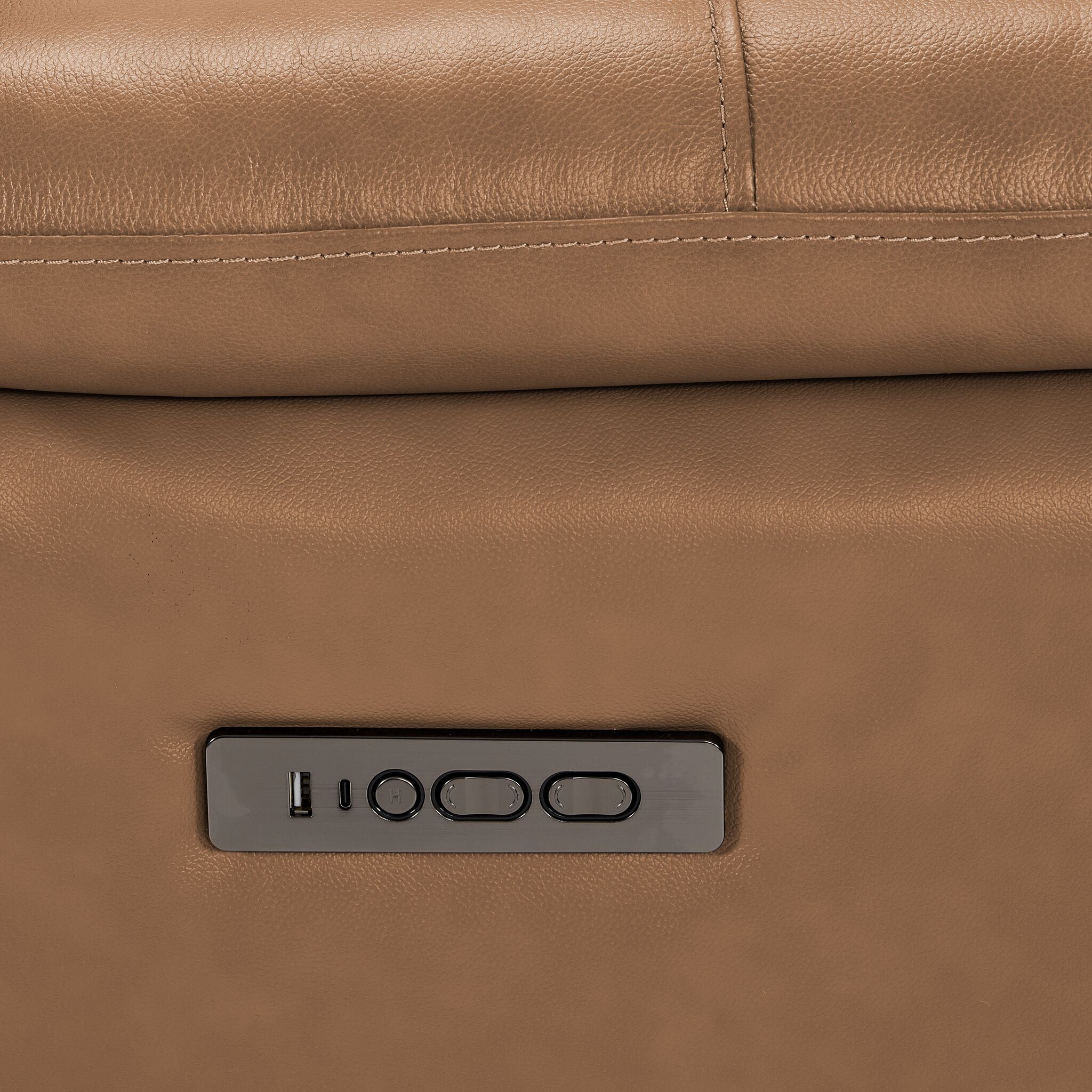 Allie Leather Dual Power Reclining Sofa - Canyon