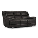 Allie Leather Dual Power Reclining Sofa - Granite