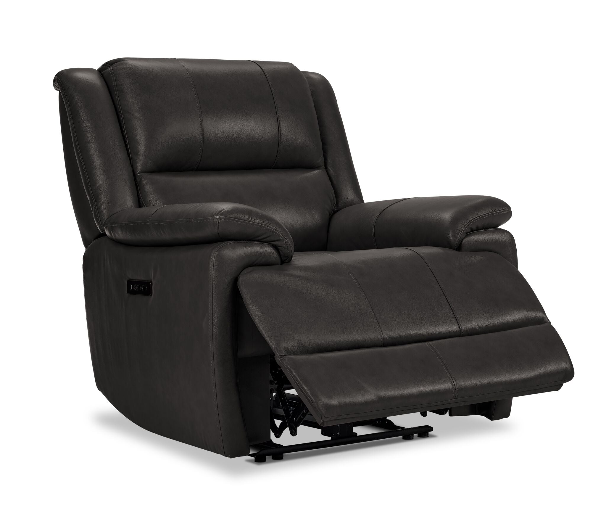 Allie Leather Dual Power Recliner - Granite