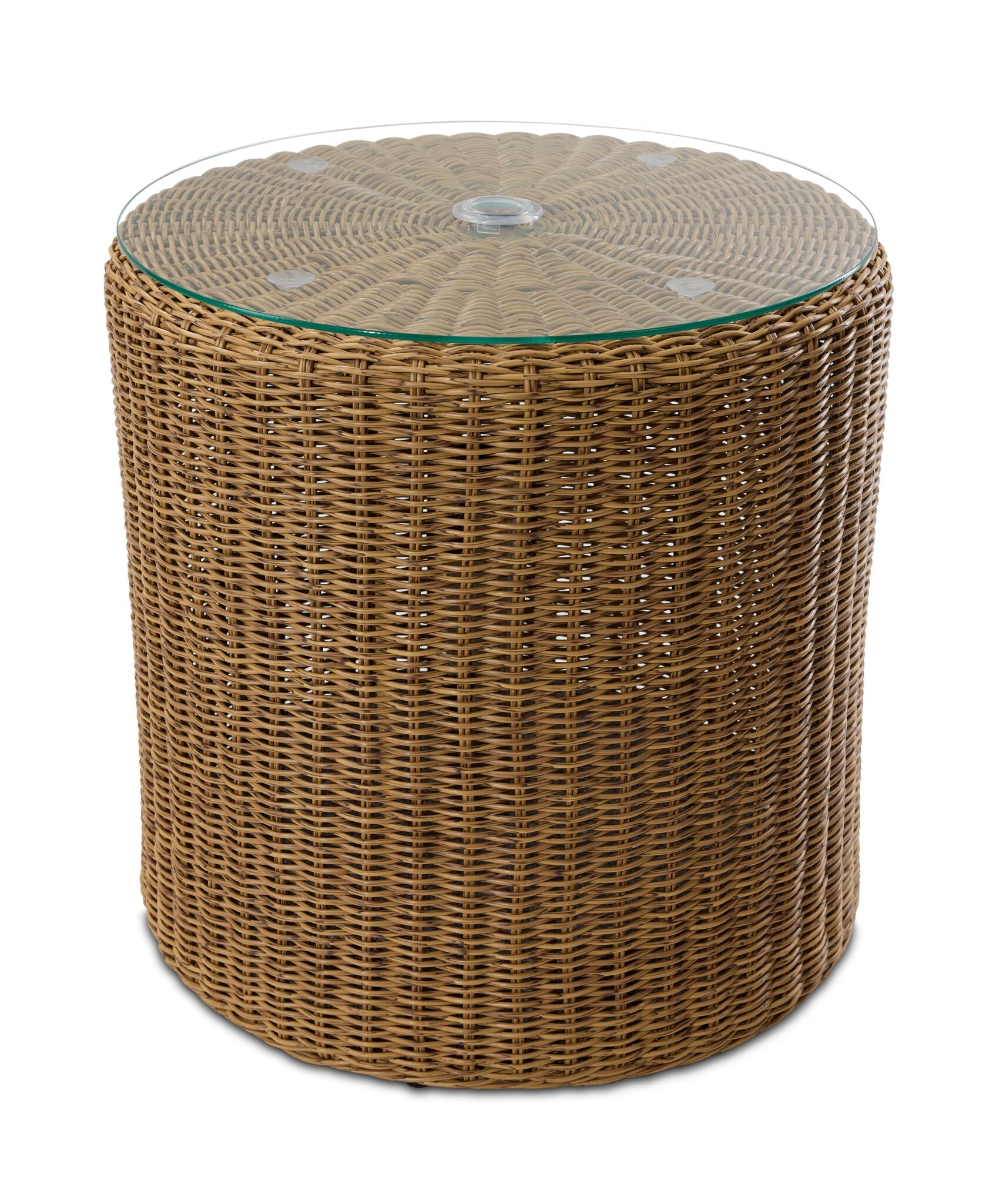 Apex 2 - Piece Outdoor Wicker Umbrella Side Table - Brown