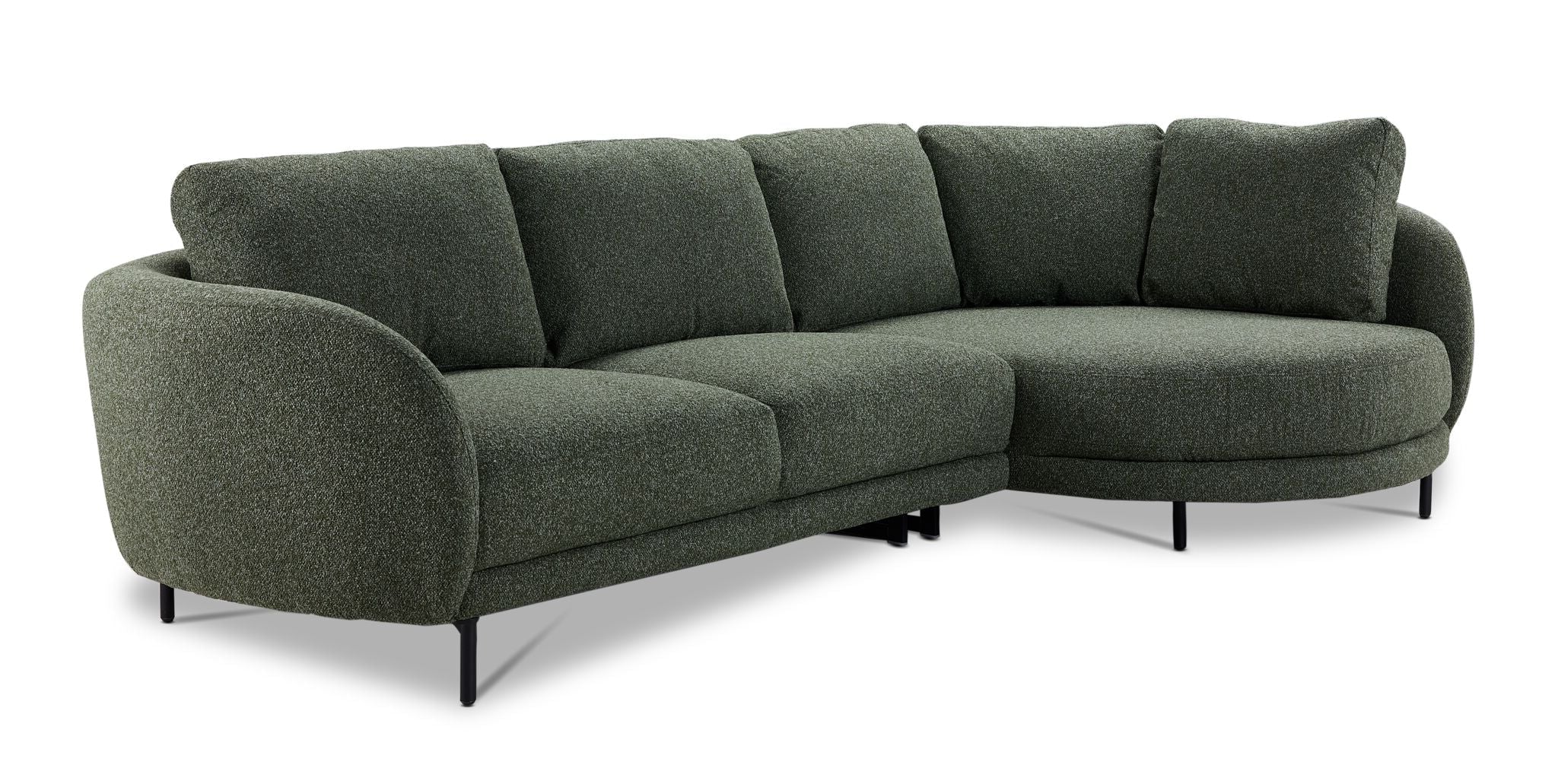 Ariana 2-Piece Sectional with Right Facing Chaise - Green