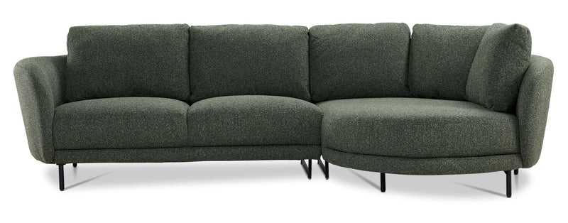 Ariana 2-Piece Sectional with Right Facing Chaise Green Leon's
