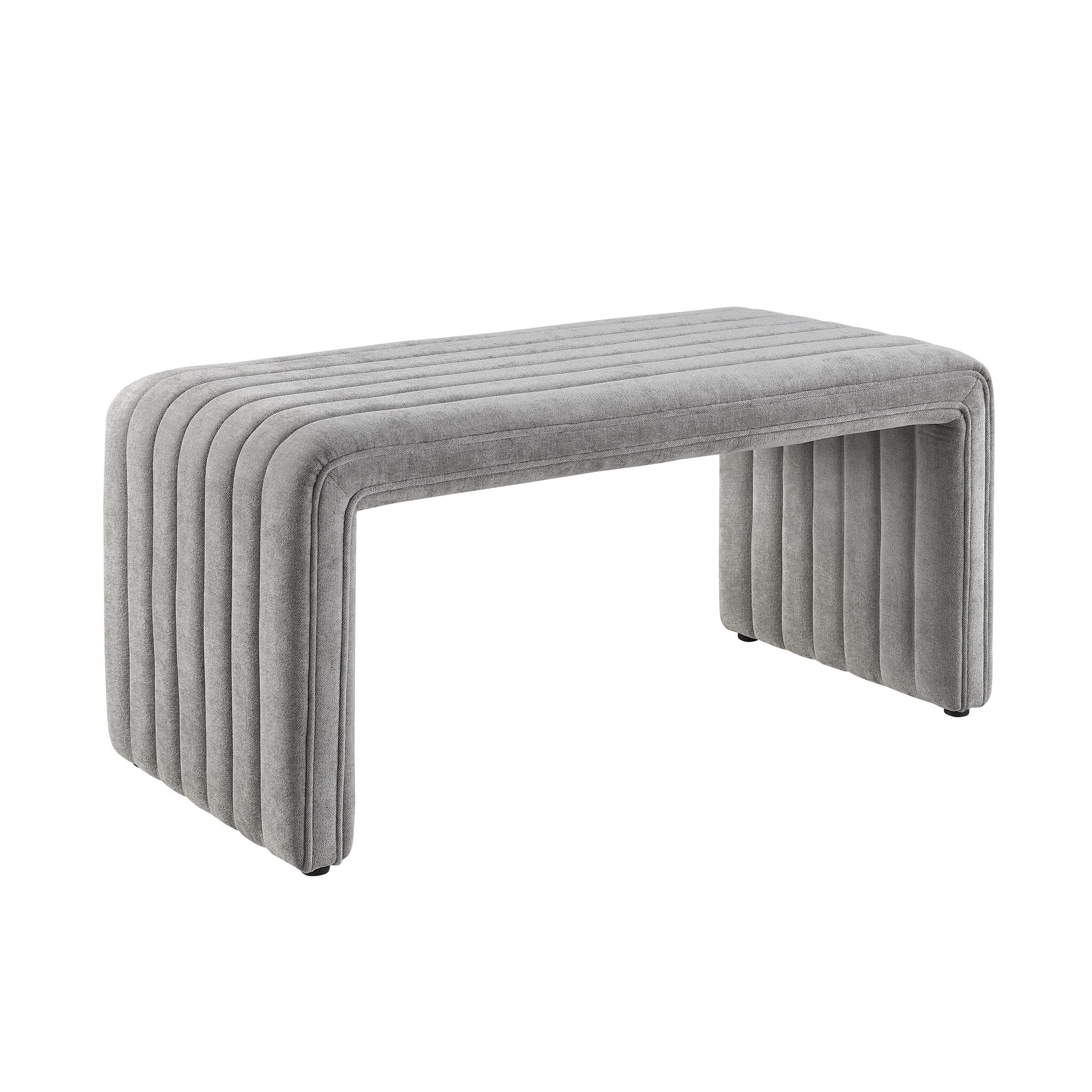 Avila Channelled Bench - Light Grey
