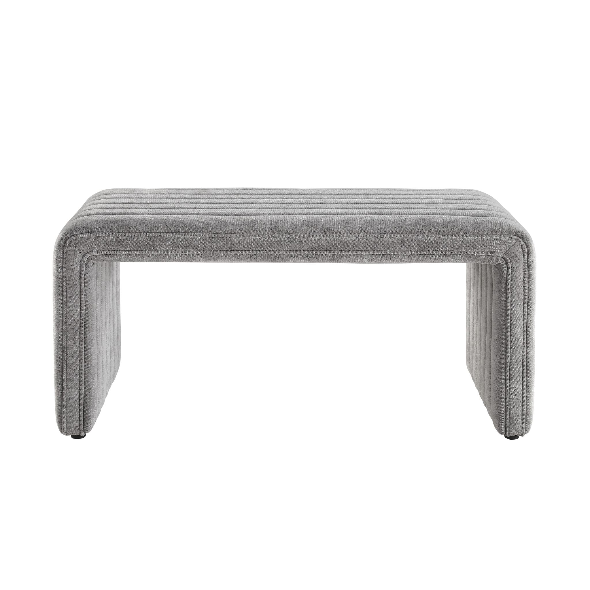 Avila Channelled Bench - Light Grey