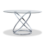 Axis 5-Piece Round Dining Room Set - Glass and Chrome