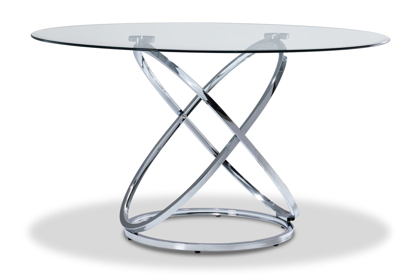 Axis 5-Piece Round Dining Room Set - Glass and Chrome