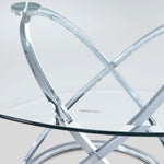 Axis Round Dining Table - Glass and Chrome