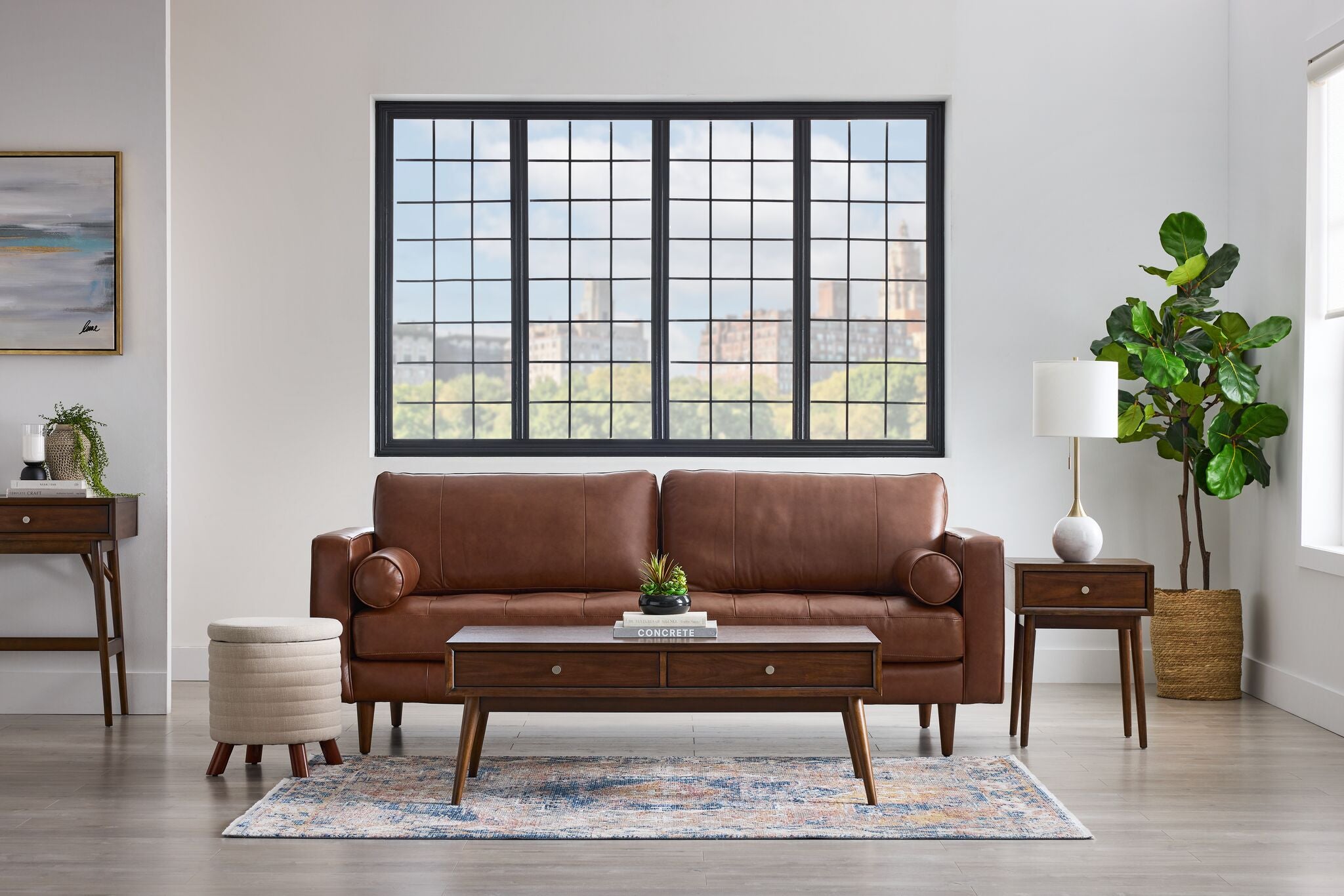 Bari Leather Sofa - Cobblestone