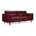Bari Leather Sofa and Loveseat Set - Fire