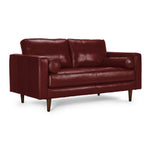 Bari Leather Sofa and Loveseat Set - Fire