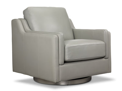 Bella Leather Swivel Chair - Grey