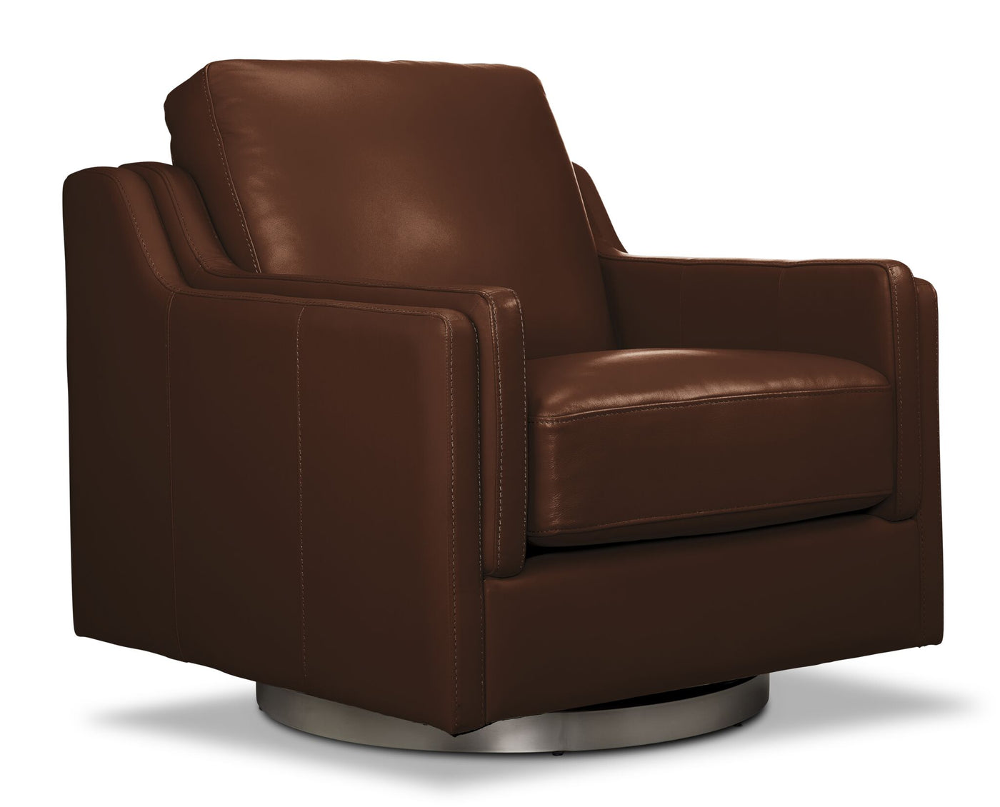 Bella Leather Swivel Chair - Brown