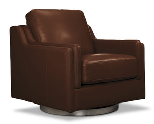 Bella Leather Swivel Chair - Brown