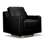 Bella Leather Swivel Chair - Black