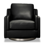Bella Leather Swivel Chair - Black