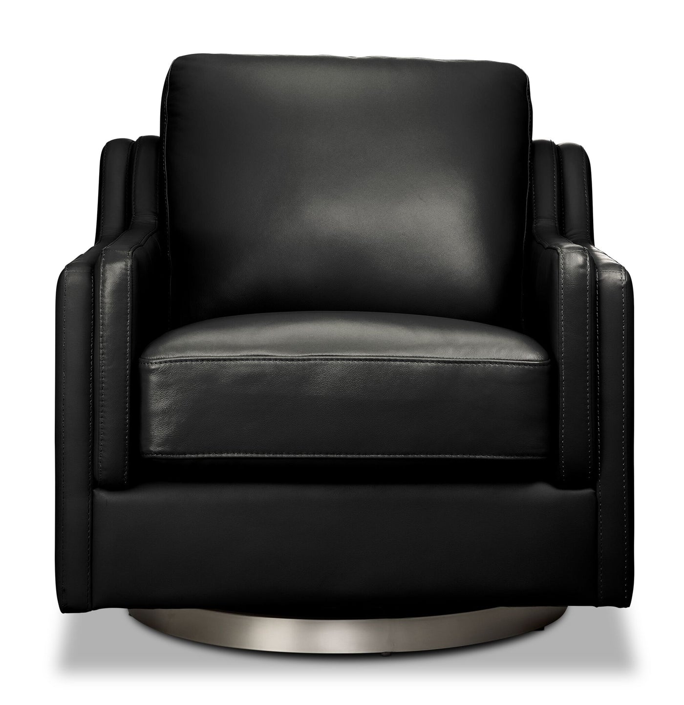 Bella Leather Swivel Chair - Black