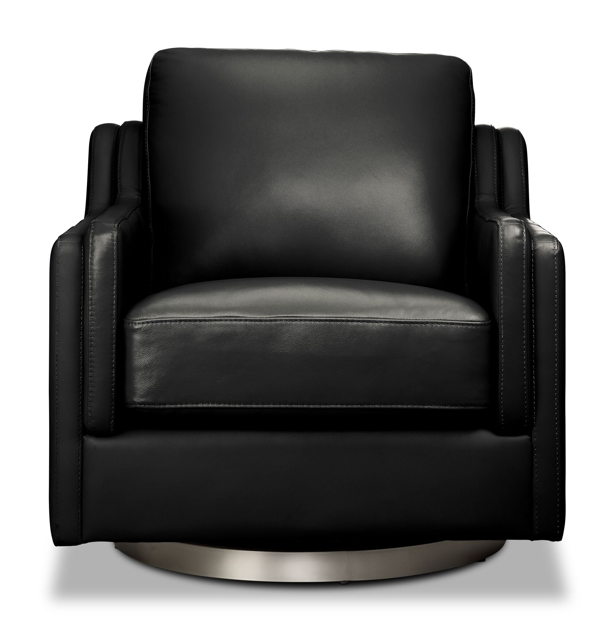 Bella Leather Swivel Chair - Black