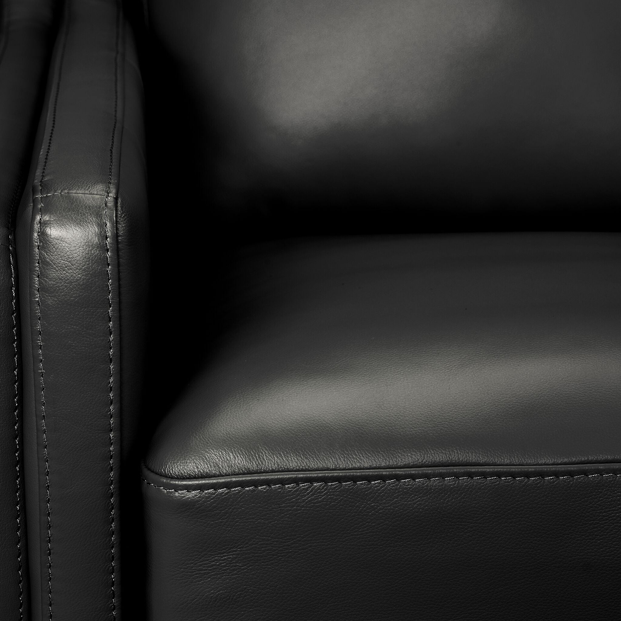 Bella Leather Swivel Chair - Black
