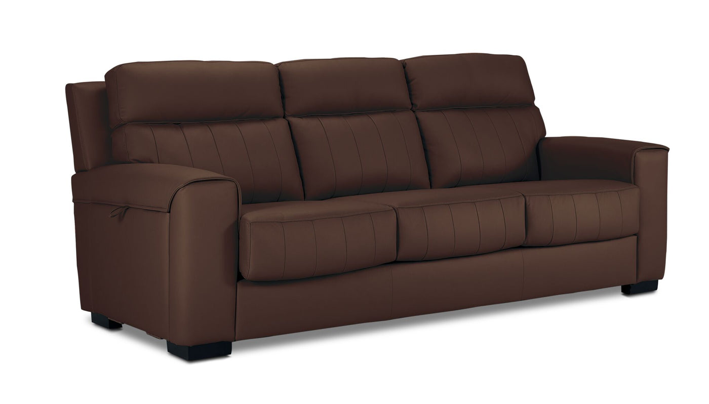 Benevento Leather Sofa and Loveseat - Mocha