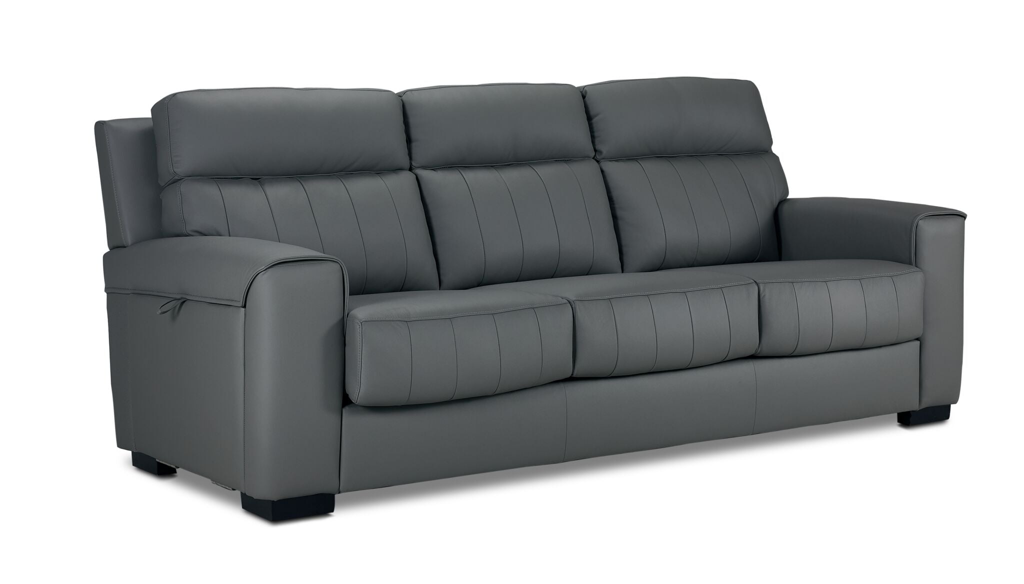 Benevento Leather Sofa - Steel