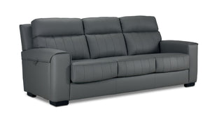 Benevento Leather Sofa - Steel