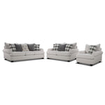 Beverly Sofa, Loveseat and Chair and a Half Set - TicTac Ivory