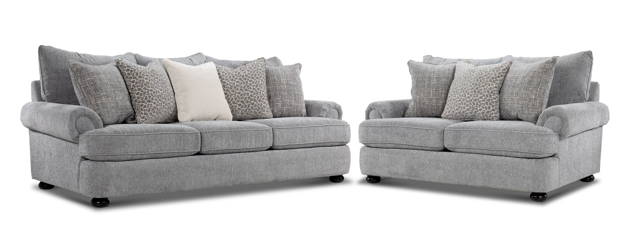 Beverly Sofa and Loveseat Set - Vangoh Grey