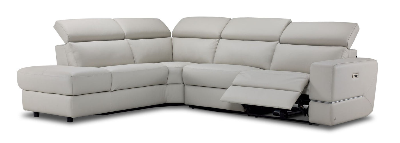 Bianca 3-Piece Power Sectional with Left Facing Chaise - Light Grey