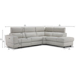 Bianca 3-Piece Power Sectional with Right Facing Chaise - Light Grey