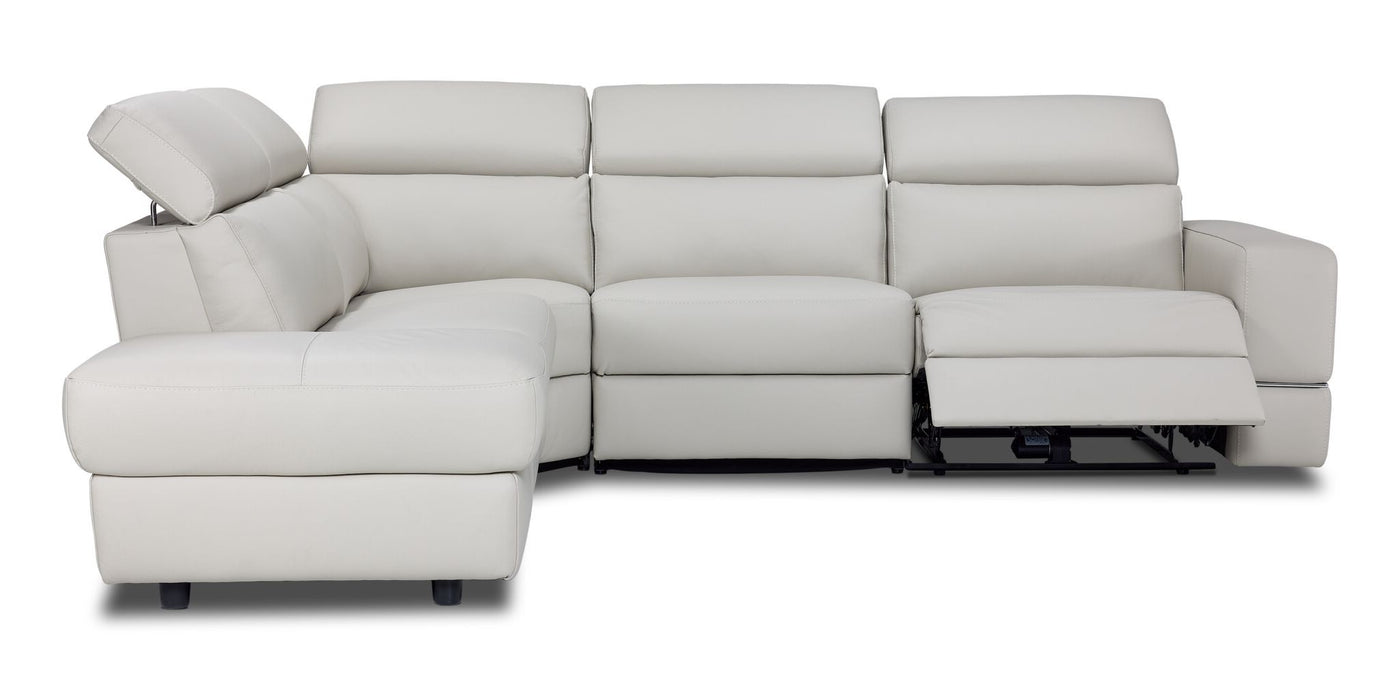 Bianca 3-Piece Power Sectional with Left Facing Chaise - Light Grey