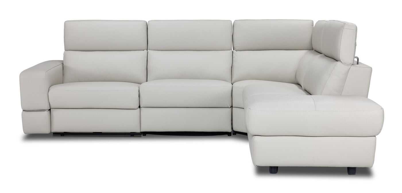 Bianca 3-Piece Power Sectional with Right Facing Chaise - Light Grey