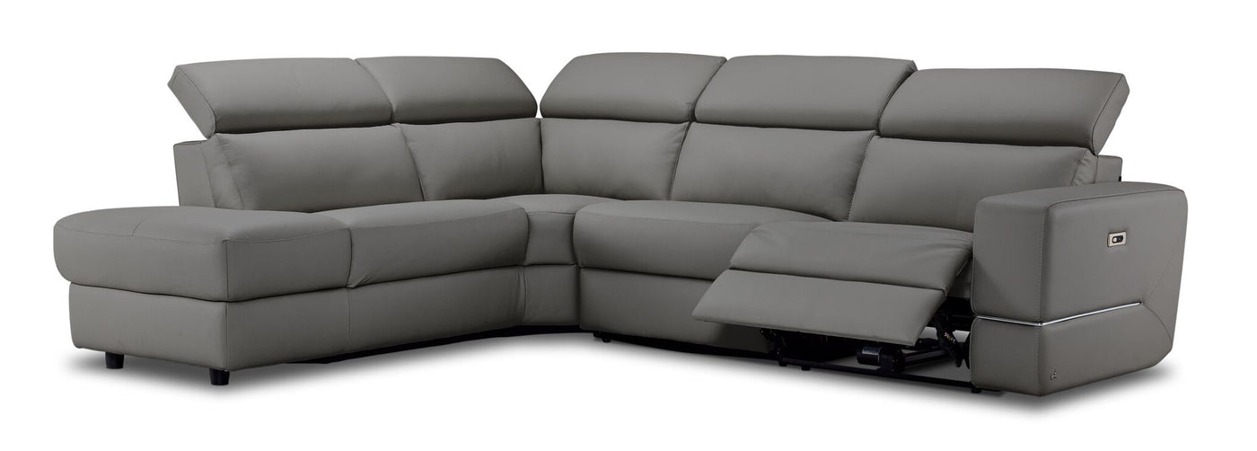 Bianca 3-Piece Power Sectional with Left Facing Chaise - Grey